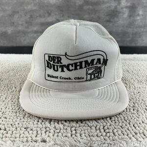 Vintage Der Dutchman Restaurant Mesh Snapback Trucker Rope Hat OSFA Workwear Cap